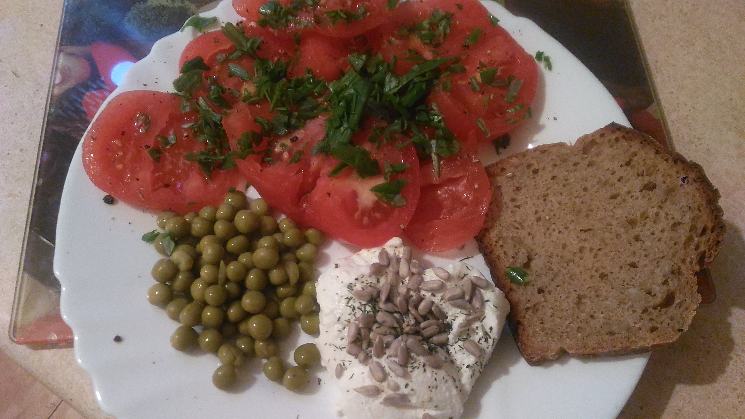 Pożywna ricotta z groszkiem