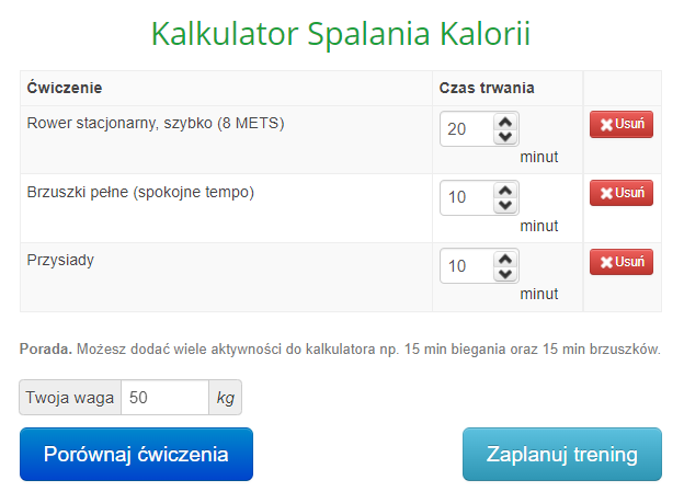 Ile kalorii można spalić na rowerze stacjonarnym?